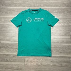 Mercedes Benz Shirt Mens Small Green AMG Formula One Team Puma Racing Cars
